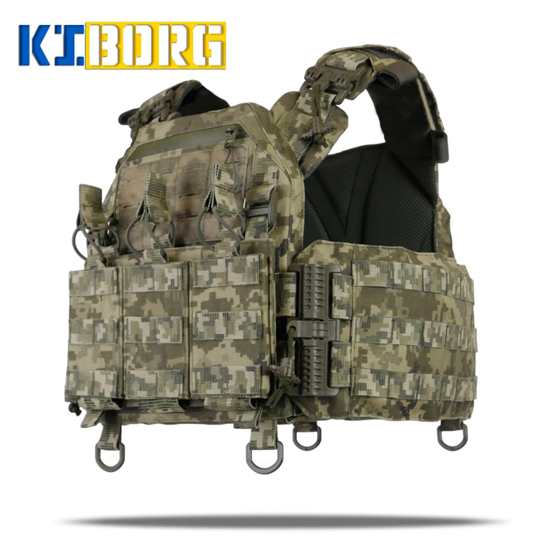 Комплект №1: Плитоноска Kiborg GU gen.2 + з'ємна панель з 3-ма підсумками під 1 магазин Pixel