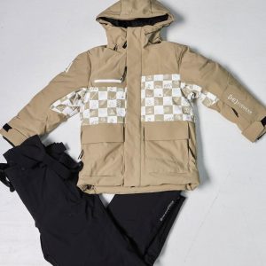 Гірськолижна куртка High Experience Бежеві шахи