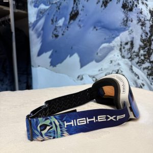 Гірськолижна маска синій тигр, синьо-оранжева лінза