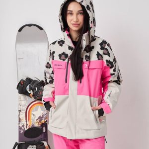 Сноубордична куртка High Experience leopard - pink