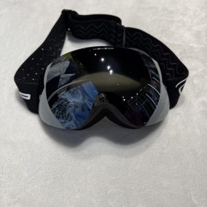 Гірськолижна сферична маска чорна, хром лінза